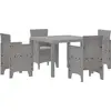 Image de vidaXL Ensemble de jardin pour 5 personnes, gris clair, en polypropylène