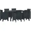 Image de vidaXL Ensemble de jardin pour repas, 7 pièces, anthracite, rotin synthétique