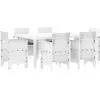 Image de vidaXL Ensemble de jardin pour repas, 7 pièces, blanc, rotin synthétique