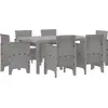 Image de vidaXL Ensemble de jardin pour repas, 7 pièces, gris clair, rotin synthétique