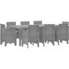 Image de vidaXL Ensemble de jardin pour repas, 9 pièces, gris clair, polypropylène