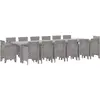 Image de vidaXL Salon de jardin 15 pcs gris clair Polt rotin