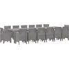 Image de vidaXL Ensemble de jardin pour repas, 15 pièces, rotin synthétique gris clair