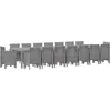 Image de Ensemble de mobilier de jardin comprenant 17 pièces, avec coussins, de couleur gris clair, en plastique PP