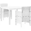 Image de vidaXL Ensemble de table et chaises d'extérieur, 3 pièces, blanc, en polypropylène