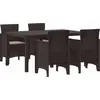 Image de vidaXL Ensemble de jardin 5 pcs brun Polt rotin