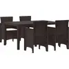 Image de vidaXL Ensemble de jardin 5 pcs brun Polt rotin