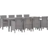 Image de vidaXL Ensemble de jardin pour repas, 9 pièces, blanc, en polypropylène