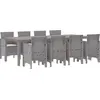 Image de vidaXL Ensemble de jardin pour repas, 9 pièces, blanc, en polypropylène