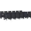 Image de vidaXL Ensemble de jardin pour repas, 13 pièces, anthracite, résine tressée