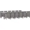 Image de vidaXL Salon de jardin 13 pcs gris clair Polt rotin