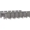 Image de vidaXL Salon de jardin 13 pcs gris clair Polt rotin