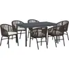 Image de vidaXL Ensemble de jardin 7 pcs brun Poly-Rattan
