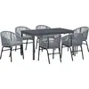 Image de vidaXL Ensemble de jardin 7 pcs Gris Poly-Rotin