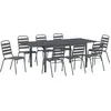 Image de vidaXL Ensemble de jardin 9 pcs Anthracite Acier revêtu par poudre