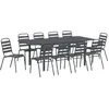 Image de vidaXL Ensemble de salle à manger de jardin 11 pièces en acier thermolaqué anthracite