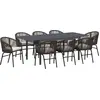 Image de vidaXL Ensemble de jardin 9 pcs brun Poly-Rattan