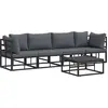 Image de vidaXL Ensemble de canapés de jardin 5 pcs noir métal