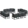 Image de vidaXL Ensemble de canapés de jardin 12 pcs noir métal