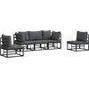 Image de vidaXL Ensemble de canapé de jardin avec coussins 5 pcs noir aluminium