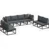 Image de vidaXL Ensemble de canapé de jardin avec coussins 8 pcs noir aluminium