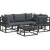 Image de vidaXL Ensemble de canapé de jardin avec coussins 5 pcs noir aluminium