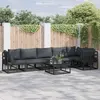 Image de vidaXL Ensemble de canapé de jardin avec coussins 6 pcs noir aluminium