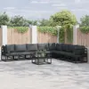 Image de vidaXL Ensemble de canapé de jardin avec coussins 8 pcs noir aluminium
