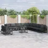 Image de vidaXL Ensemble de canapé de jardin avec coussins 11 pcs noir aluminium