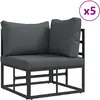 Image de vidaXL Ensemble de canapé de jardin avec coussins 9 pcs noir aluminium