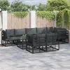 Image de vidaXL Ensemble de canapé de jardin avec coussins 8 pcs noir aluminium