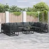Image de vidaXL Ensemble de canapé de jardin avec coussins 9 pcs noir aluminium