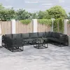 Image de vidaXL Ensemble de canapé de jardin avec coussins 11 pcs noir aluminium