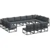 Image de vidaXL Ensemble de canapé de jardin avec coussins 13 pcs noir aluminium