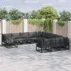 Image de Ensemble de canapés de jardin vidaXL, 11 pièces, noir, aluminium