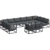 Image de vidaXL Ensemble de canapé de jardin avec coussins 12 pcs noir aluminium