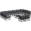 Image de vidaXL Ensemble de canapé de jardin avec coussins 13 pcs noir aluminium