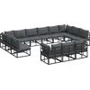 Image de vidaXL Ensemble de canapé de jardin avec coussins 13 pcs noir aluminium