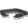Image de vidaXL Ensemble de canapé de jardin avec coussins 13 pcs noir aluminium