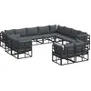 Image de vidaXL Ensemble de canapé de jardin avec coussins 12 pcs noir aluminium