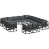 Image de vidaXL Ensemble de canapé de jardin avec coussins 13 pcs noir aluminium