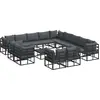 Image de vidaXL Ensemble de canapé de jardin avec coussins 14 pcs noir aluminium
