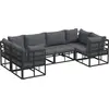 Image de vidaXL Ensemble de canapé de jardin avec coussins 6 pcs noir aluminium
