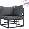 Image de Ensemble de canapés de jardin vidaXL, 7 pièces, noir, aluminium
