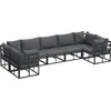 Image de vidaXL Ensemble de canapé de jardin avec coussins 7 pcs noir aluminium