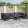Image de vidaXL Ensemble de canapé de jardin avec coussins 8 pcs noir aluminium