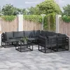 Image de vidaXL Ensemble de canapé de jardin avec coussins 9 pcs noir acier