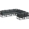 Image de vidaXL Ensemble de canapé de jardin avec coussins 8 pcs noir acier
