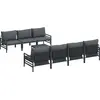Image de vidaXL Ensemble de canapé de jardin avec coussins 8 pcs noir acier