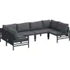 Image de vidaXL Ensemble de canapé de jardin avec coussins 6 pcs noir acier